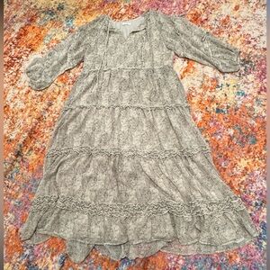 Storia Floral Tiered Midi Dress | Size M | Romantic Cottagecore